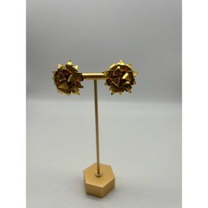 Vintage Vandome Gold Tone Adjustable Clip on Earrings Flower Design Stamped